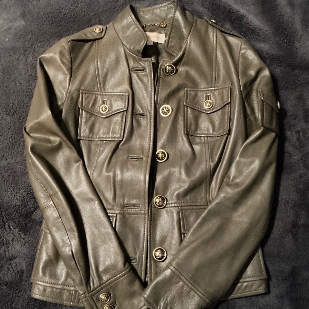 Tory Burch Leather Military Jacket - Women’s Sz 0